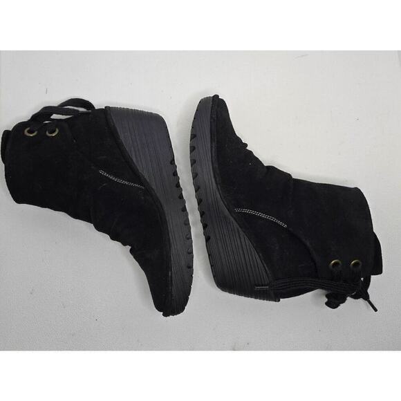 Fly London Yama Suede Lace Up Wedge Ankle Boots Black Women EU 39 US 8-8.5 - Picture 4 of 11
